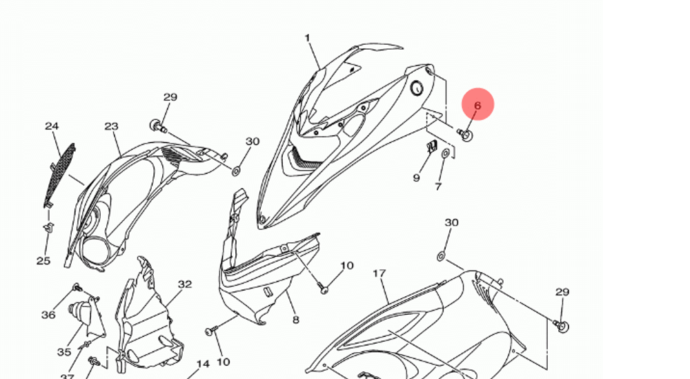 Винт (фиксатор) Yamaha 3FV283860000