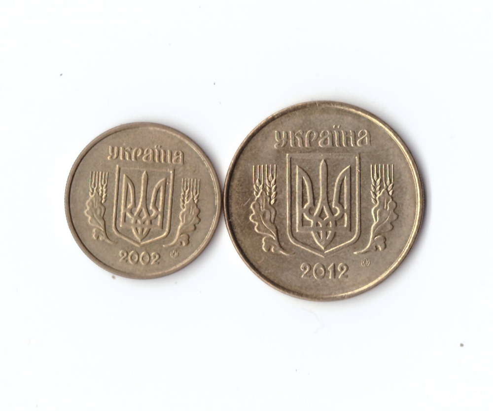 Набор 2 монеты 10 и 25 копеек Украина