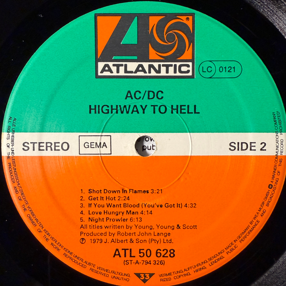 AC/DC ‎– Highway To Hell (Германия 1979г.)
