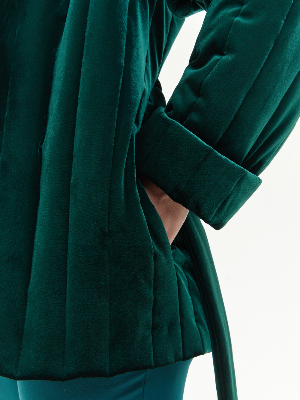 Утепленное кимоно (изумрудный)