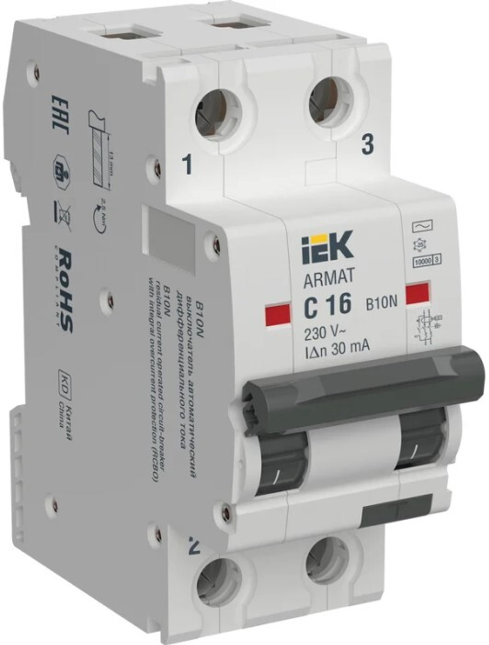 Автомат дифференциальный IEK AR-B10N-2-C016C030