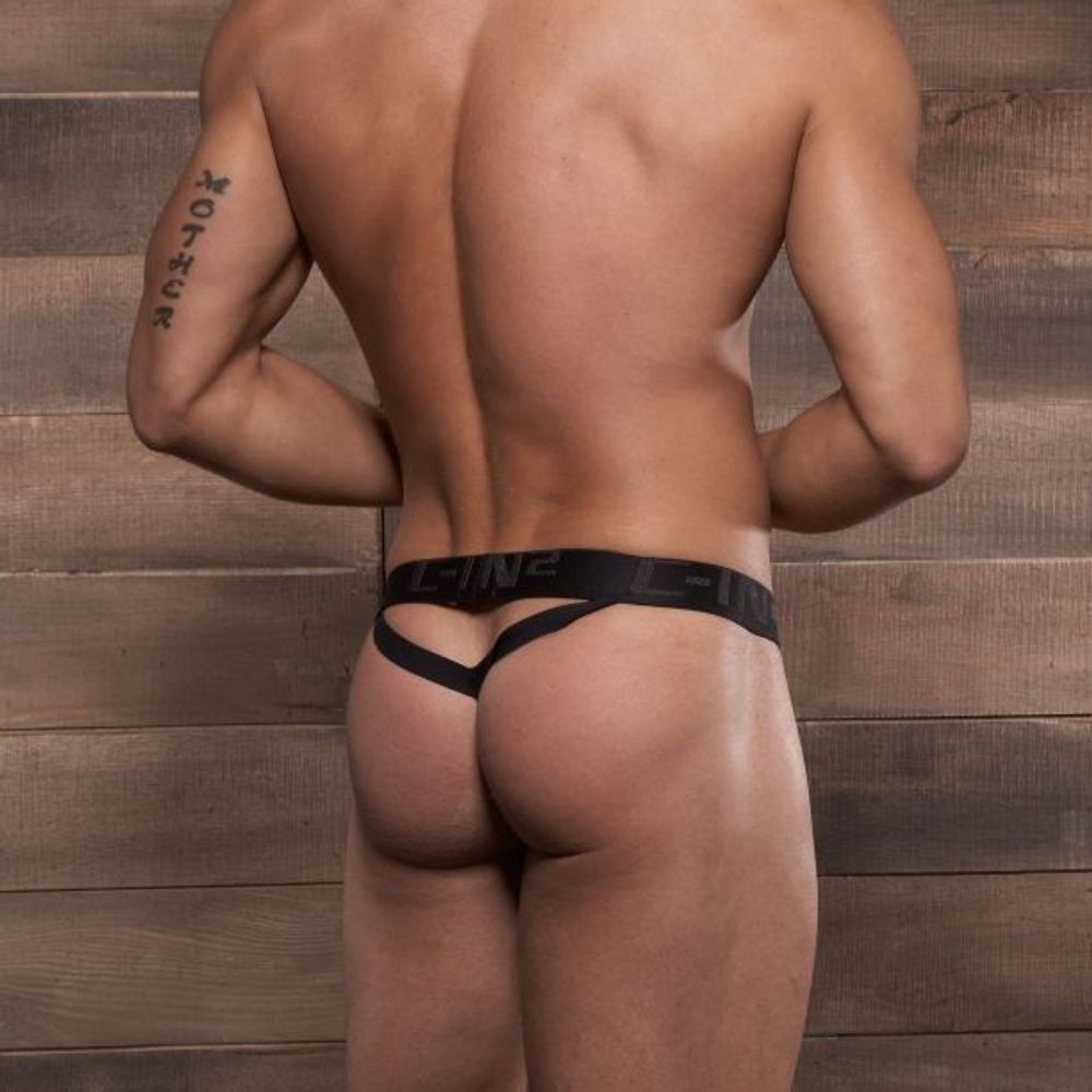 Мужские трусы стринги черные C-IN2 Noir Y-String CIN031