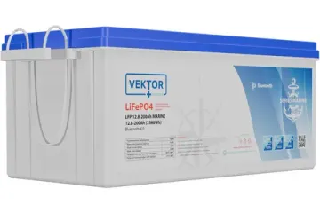 Литиевый аккумулятор VEKTOR BATTERY LFP 12,8-200 MARINE Series Smart BMS 100A (Bluetooth 4.0)