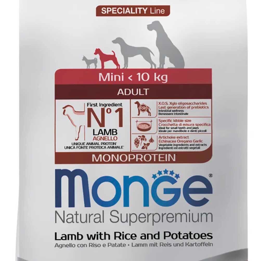 Monge Dog Mini Monoprotein Lamb - монобелковый корм для собак мелких пород (ягненок, рис и картофель)