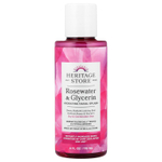 Heritage Store, увлажняющий спрей для лица, для сухой и комбинированной кожи, розовая вода и глицерин, 118 мл (4 жидк. унции)