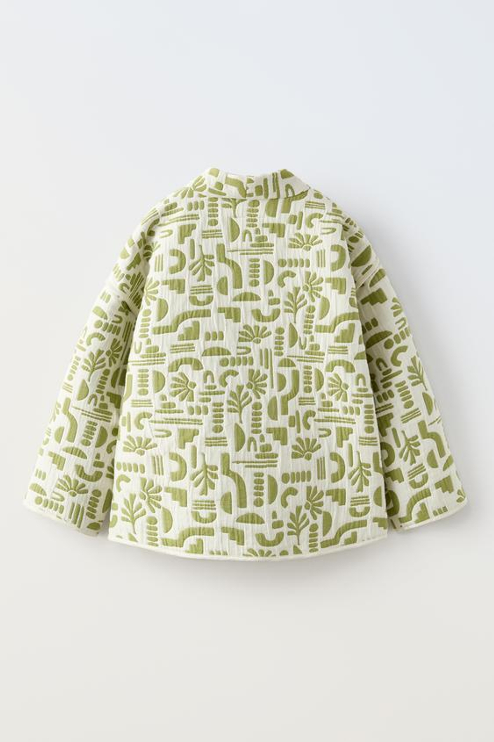 ZARA КИМОНО ИЗ ЖАККАРДА, ЗЕЛЕНЫЙ/ЭКРЮ