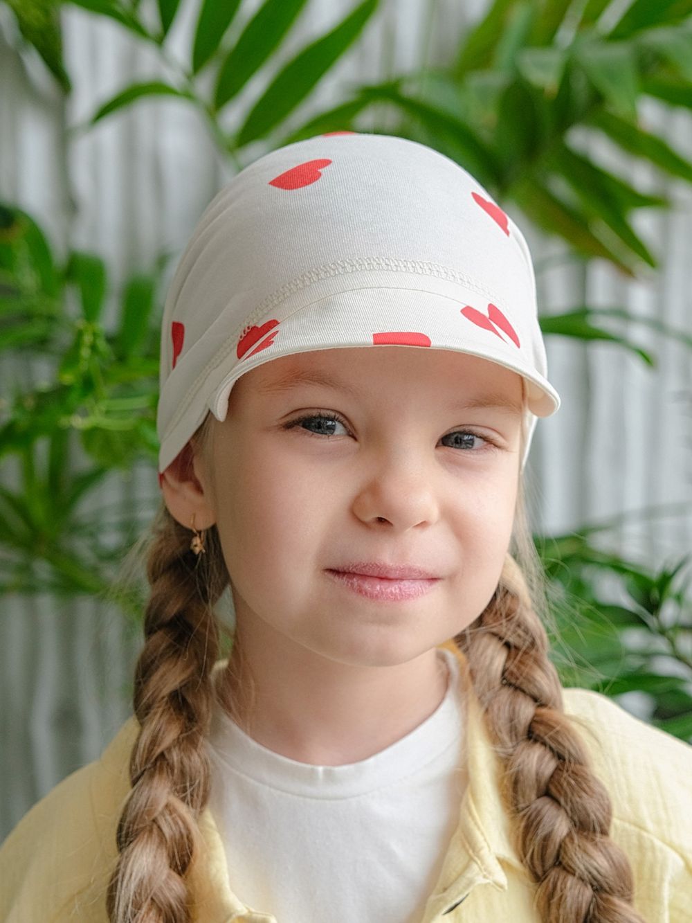 Косынка трикотажная (Сердечки на молочном) ГАВАЙИ