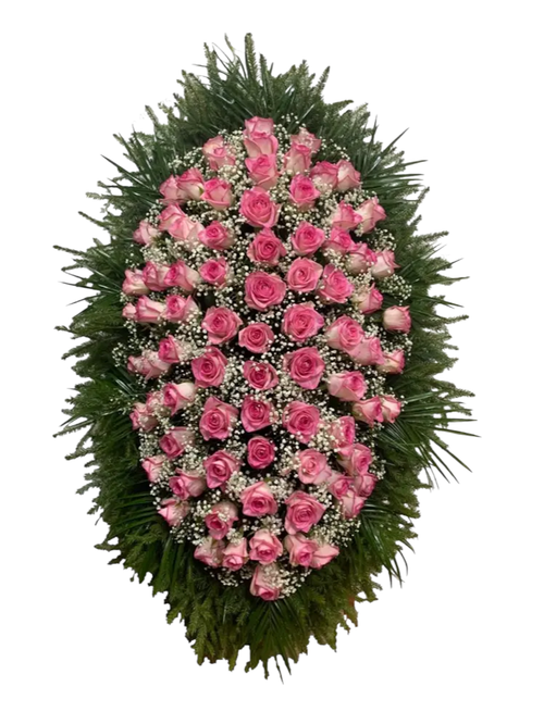 Траурный венок из живых цветов №05 (150 см)