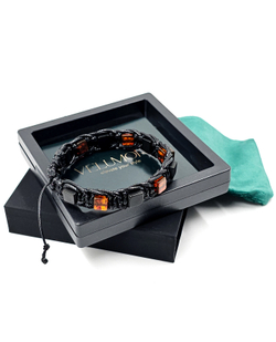 Мужской браслет на руку из янтаря. Браслет из формованного янтаря