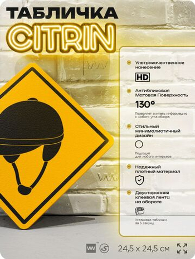Табличка декоративная "Жокейка, шлем для верховой езды" на дверь и стену, спортивная, информационная, декоративный знак, 24,5х24,5 см, пластиковая, Айдентика Технолоджи