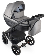 Детская коляска Bexa Ideal Eco 3 в 1 с автокреслом Avionaut Cosmo IE05 черный+св.серая кожа