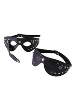 Черная кожаная маска с отстёгивающимися шорамим (черный) (Цвет: черный)