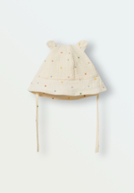 Панамка из муслина, Цветной горошек на молочном