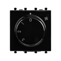 Механизм управления вентиляторами модульный, "Avanti", "Черный квадрат", 2 модуля