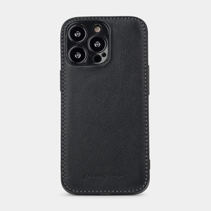 Чехол для iPhone 15 Pro из кожи теленка, черного цвета