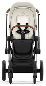Коляска 3 в 1 Cybex Priam IV Chrome Brown complete и автокресло Aton B2 i-Size Volcano Black Off White