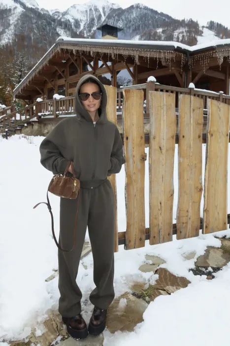 zip худи warm, хаки