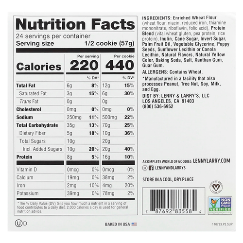 Lenny & Larry's, The Complete Cookie®, лимонный мак, 12 видов печенья, 113 г (4 унции)
