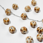 Бусина в форме "Бутон", 9,5*11мм, кофейно-молочная, глазурированный фарфор