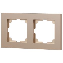 Рамка для розеток и выключателей Intro Accent 6-502-04 на 2 поста, СУ, шампань | Intro