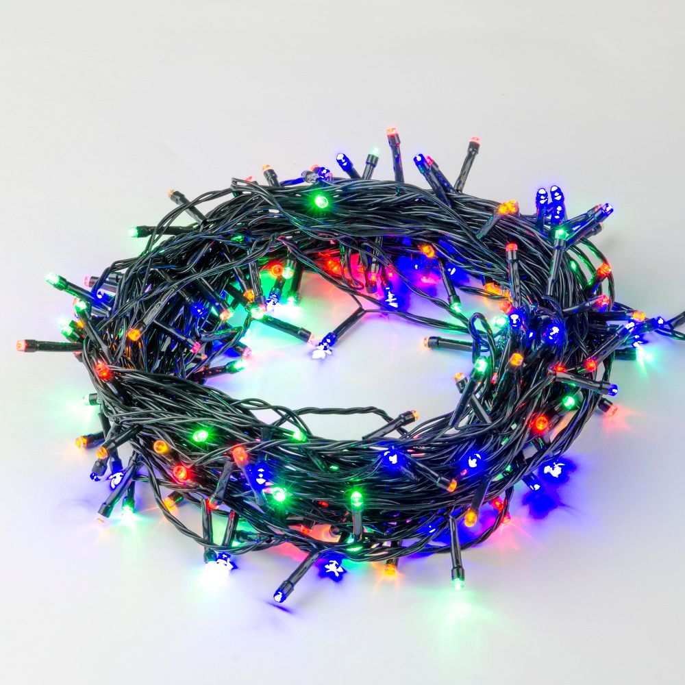 ULD-S2000-200-DGA MULTI IP20 Гирлянда светодиодная. 20м. 200 светодиодов. Разноцветный свет. Провод зеленый. ТМ Uniel