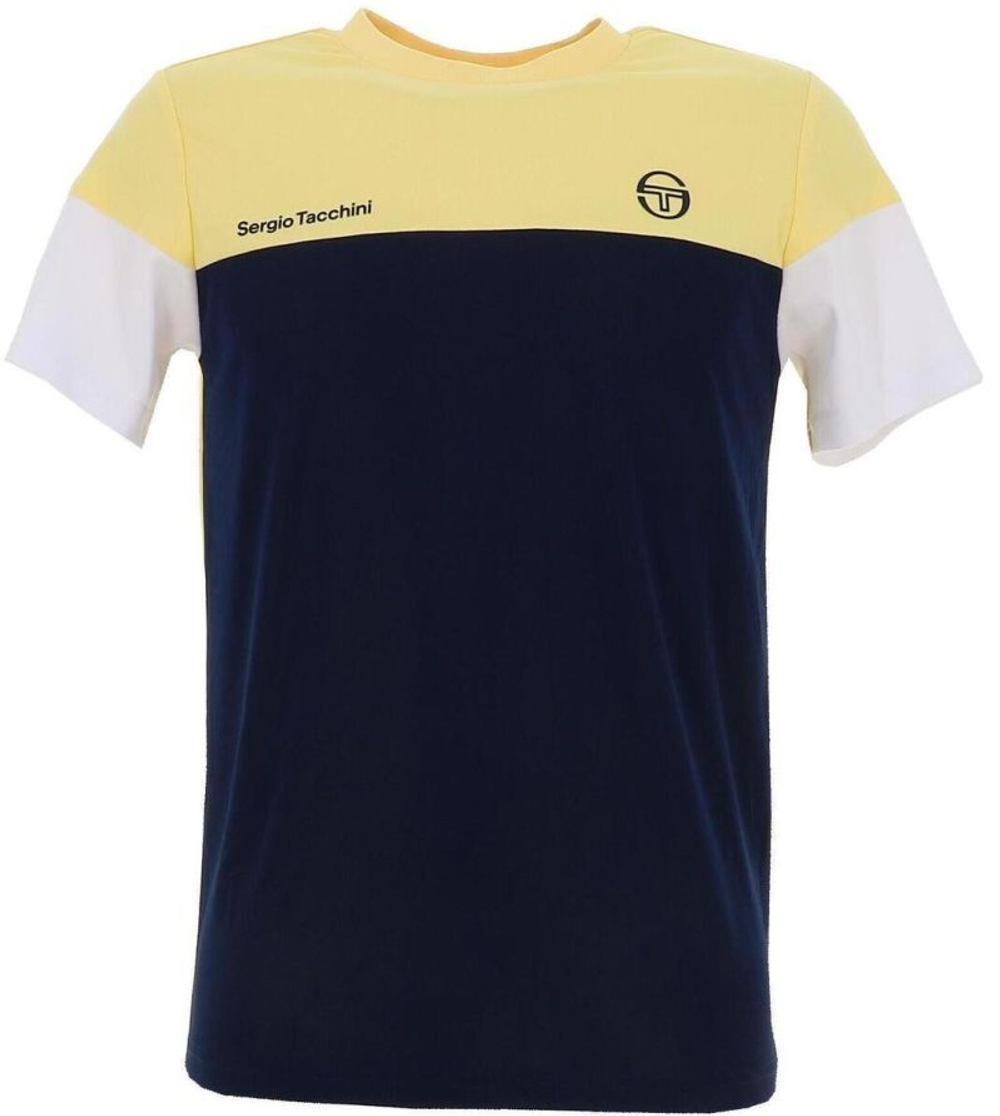 Теннисная футболка Sergio Tacchini Prave - peach coral/navy