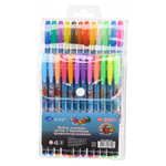 Ручка гелевая, Basir, цветные чернила, серия "Астронавты", ароматизированная с блёстками, 24 шт