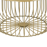 Кофейный столик Flat cage диаметр 65 сталь, золото