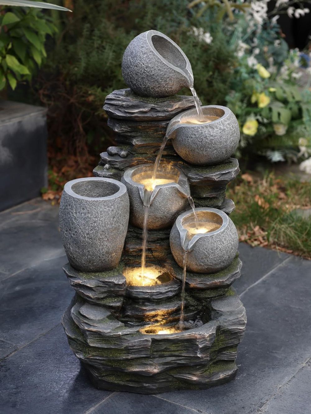 Waterfall Фонтан декоративный с подсветкой Горшки