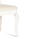 Стул - Афродита/ Aphrodite дерево гевея, 46х54х99см, Ivory white, ткань кремовая с рисунком (А04)