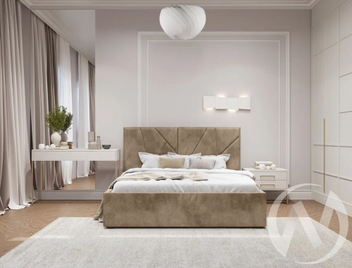 Кровать Рица 1 1;6 (Шторм 14; 1 категория) + Матрас Оптима Медиум АКЦИЯ!