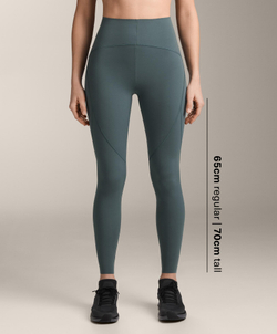 OYSHO Компрессионные легинсы Compressive Basic до щиколотки, длина 65 см, серо-зеленый