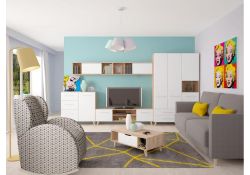 Шкаф навесной Мариус М-03 дуб баррик / белый матовый