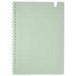 Тетрадь обложка пластик, А5 80 л., гребень мягкий, вырубка для ручки, клетка, BRAUBERG, светло-зеленый, 405378