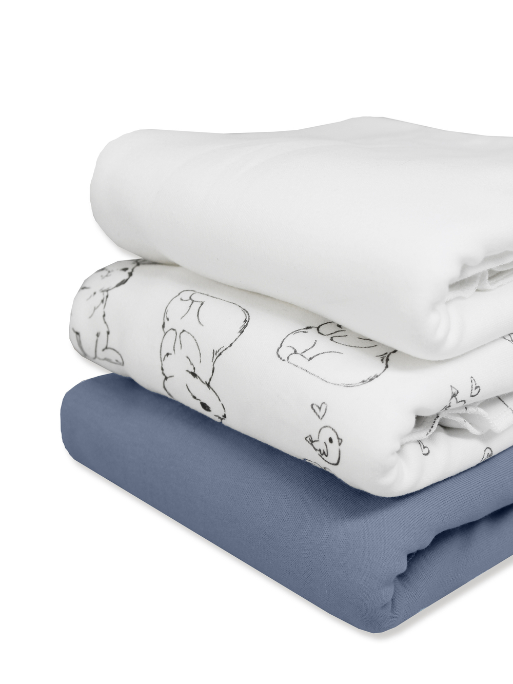 Комплект из 3-х пелёнок Сахар+Зайки+Дождь 85*130 RinaAmari