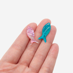 Бусина в форме рыбки из розового акрила с перламутром, 25*10мм