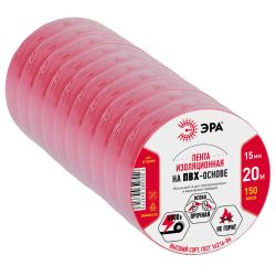 Изолента ЭРА ET1520RED ПВХ 15мм х 20м красная