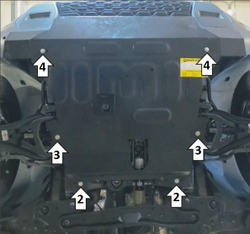 Усиленная защита Motodor Переднего Бампера, Двигателя, КПП. 2 мм, Сталь. для Renault Duster 2021-2022 арт.71702