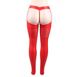 Кожаные чулки на поясе Ohyeah, красные