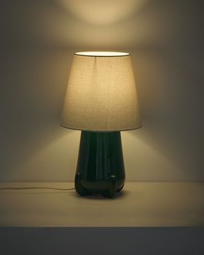 Настольная лампа Odra из зеленой керамики с глянцевой отделкой