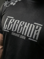 Футболка тренировочная мужская черная LEGENDA Хохлома серая