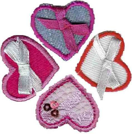 Термоаппликации HKM набор "Сердечки" арт.33721+33722+333720+33719, 23 см,  (1012081/211215/00121