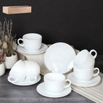 Чайный набор 12 предметов 220мл белый Дэй New GRAY-CB210 GD55-6A (WHITE)