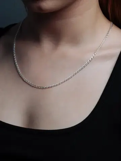 Цепочка Двойной ромб серебряная с серебрением, ширина 3,3 мм