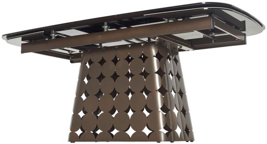 Стол MAGNUS 180 TL-102 Бежевый мрамор, испанская керамика / Шоколадное золото каркас