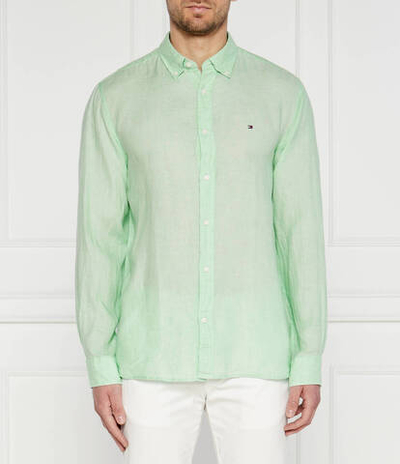 Льняная рубашка PIGMENT DYED Tommy Hilfiger - зеленый(MW0MW34602)