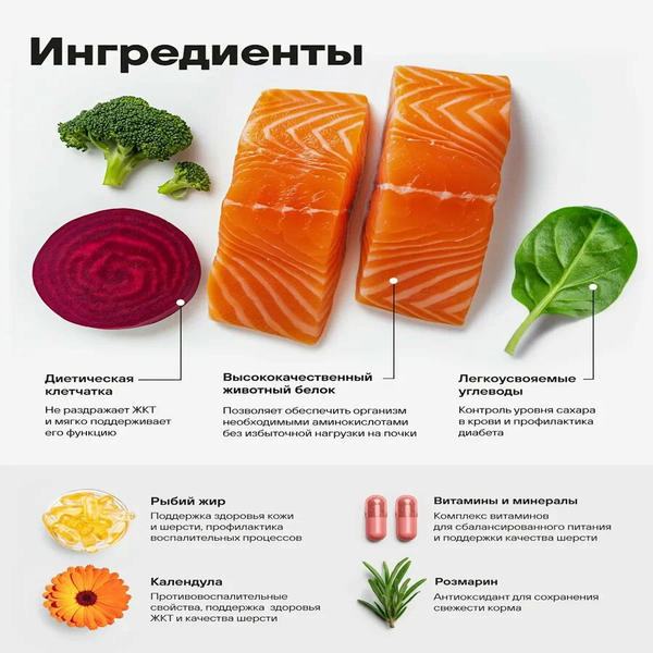 Сухой корм Actitail для красивой шерсти и здоровья кожи кошек с лососем и добавлением овощей