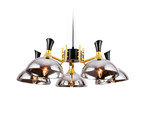 Подвесная люстра TR9082/5 BK/GD/SM черный/золото/дымчатый E27/5 max 40W D750*750