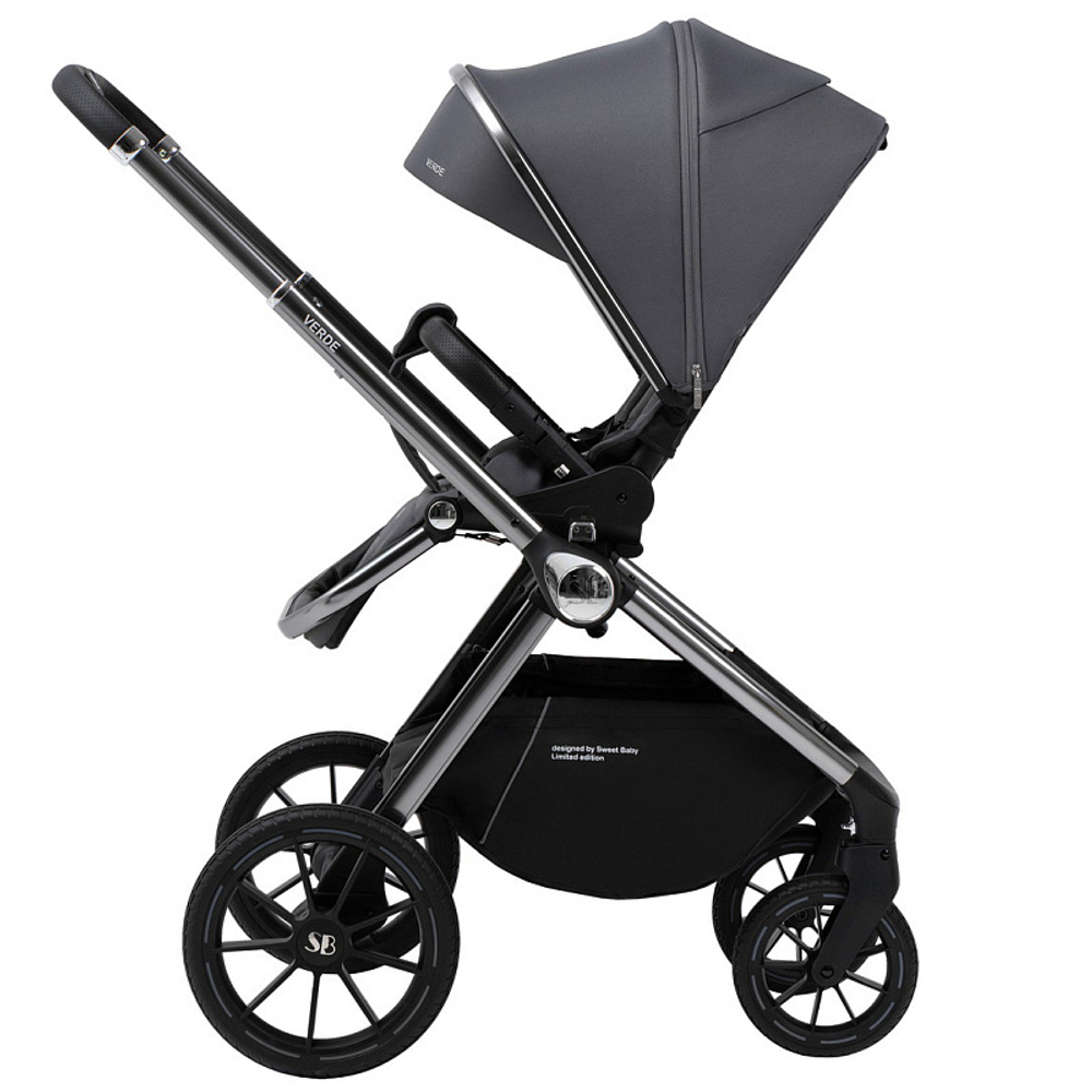 Детская коляска Sweet Baby Verde Silver 3 в 1 Dark Grey
