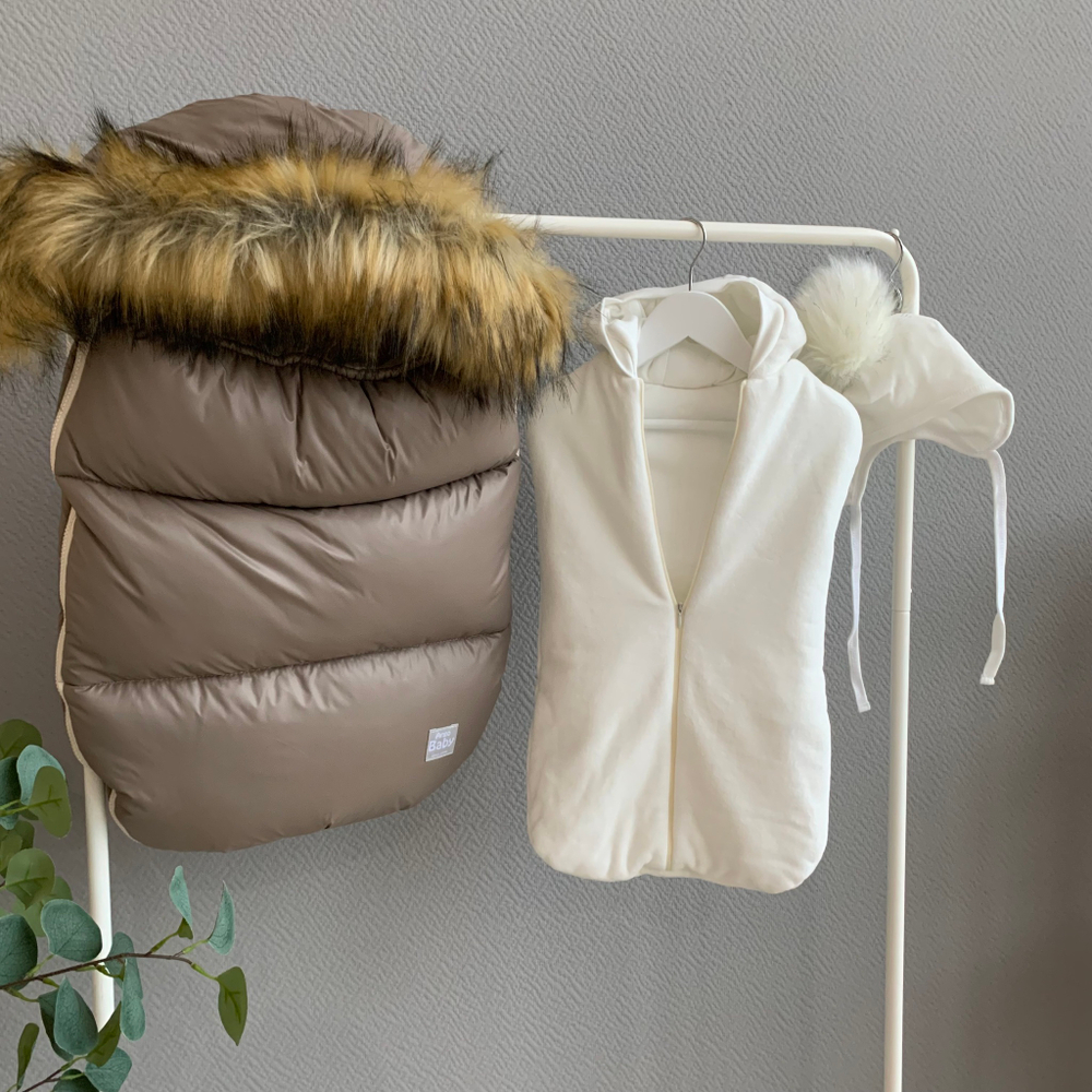 Конверт на выписку с комбинезоном "Winter", меховой (конверт,кокон, чепчик)